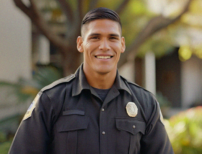 Happy security guard